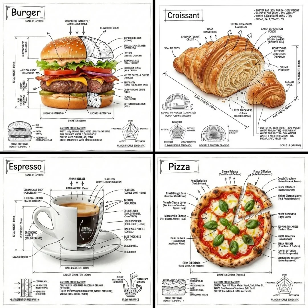 Infographic Image of FOOD, Combining a Realistic Photograph or Photoreal Render