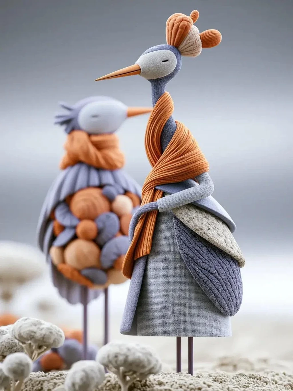 Commercial Product — A whimsical handcrafted textile sculpture of
