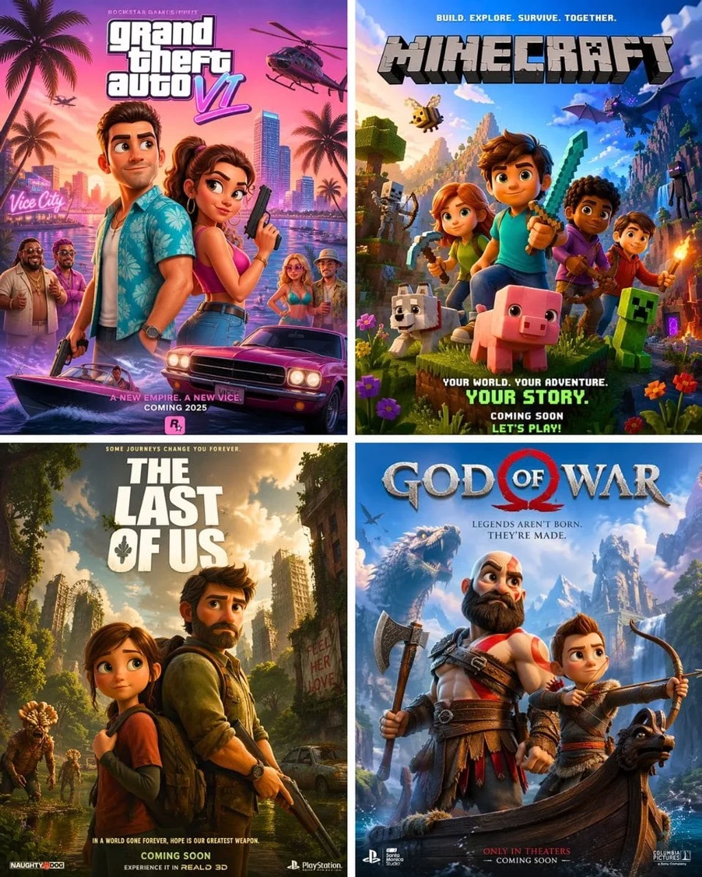 Commercial Product — Pixarstyle movie poster reimagining of the v