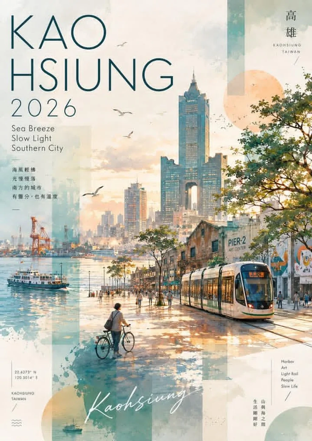 Brand Design — Watercolor and collage travel poster for Kaoh