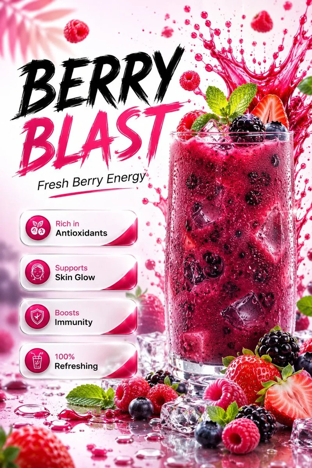 Food — Ultrarealistic premium mixed berry beverage