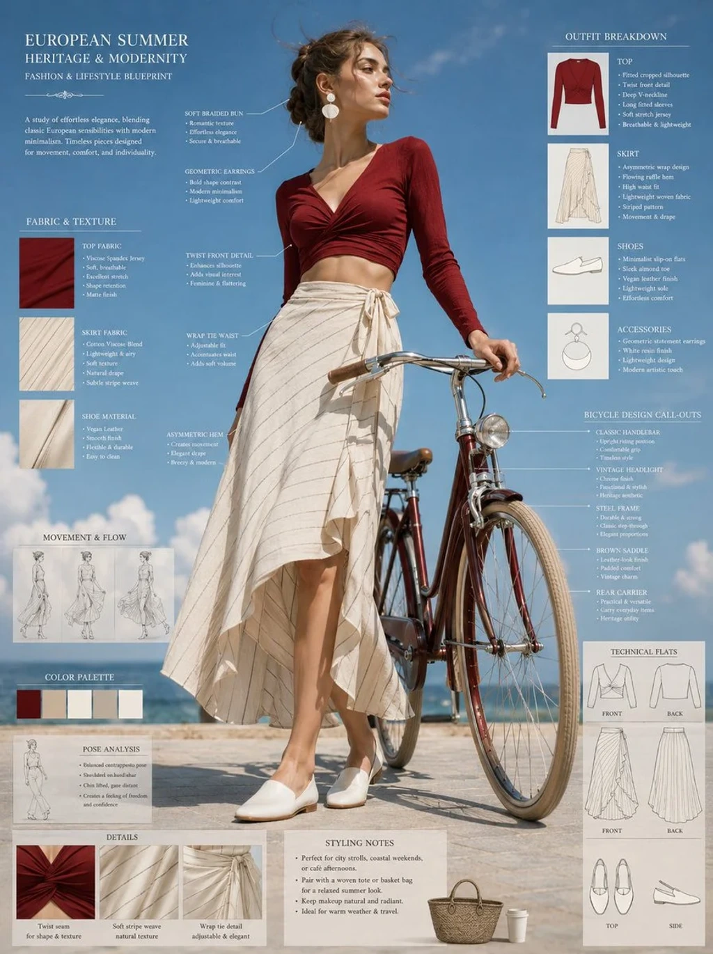 Brand Design — Fashion blueprint sheet of an elegant young w