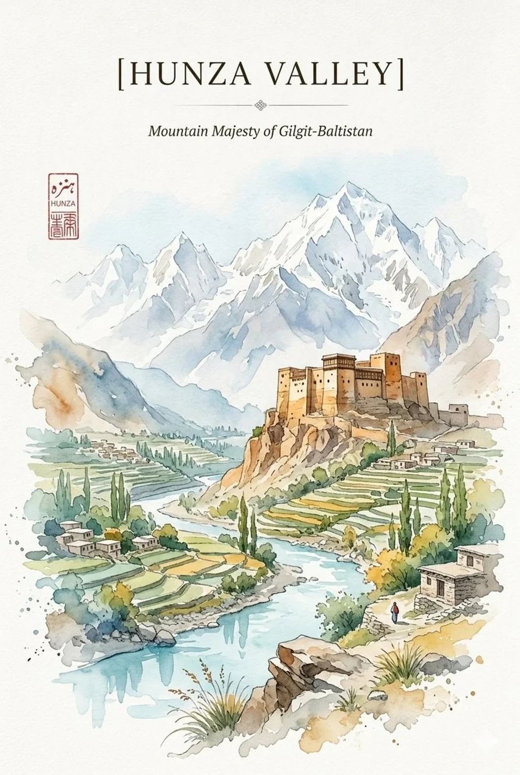 Brand Design — Watercolor travel poster that harmonizes the