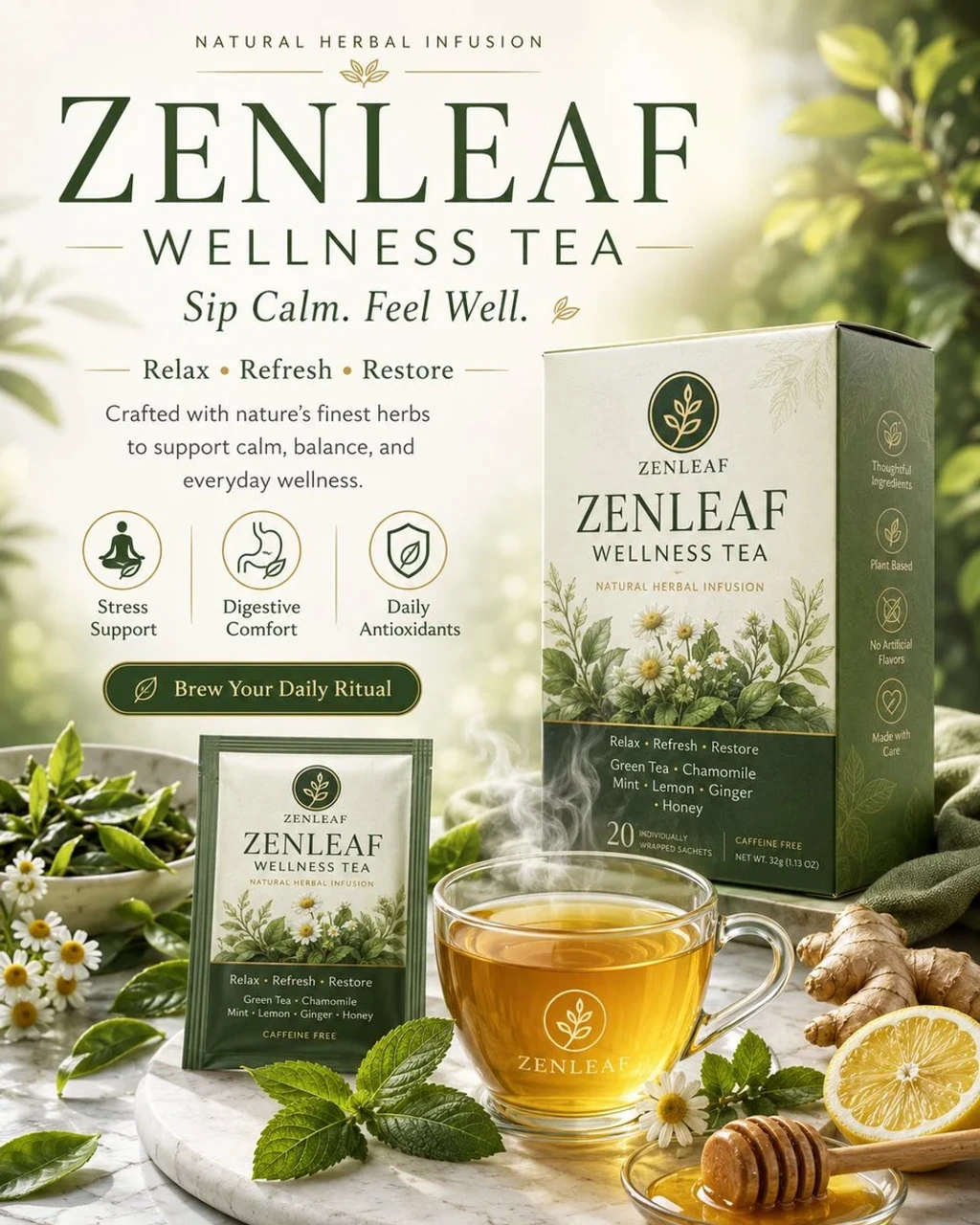 Food — Create a premium wellness advertising poster