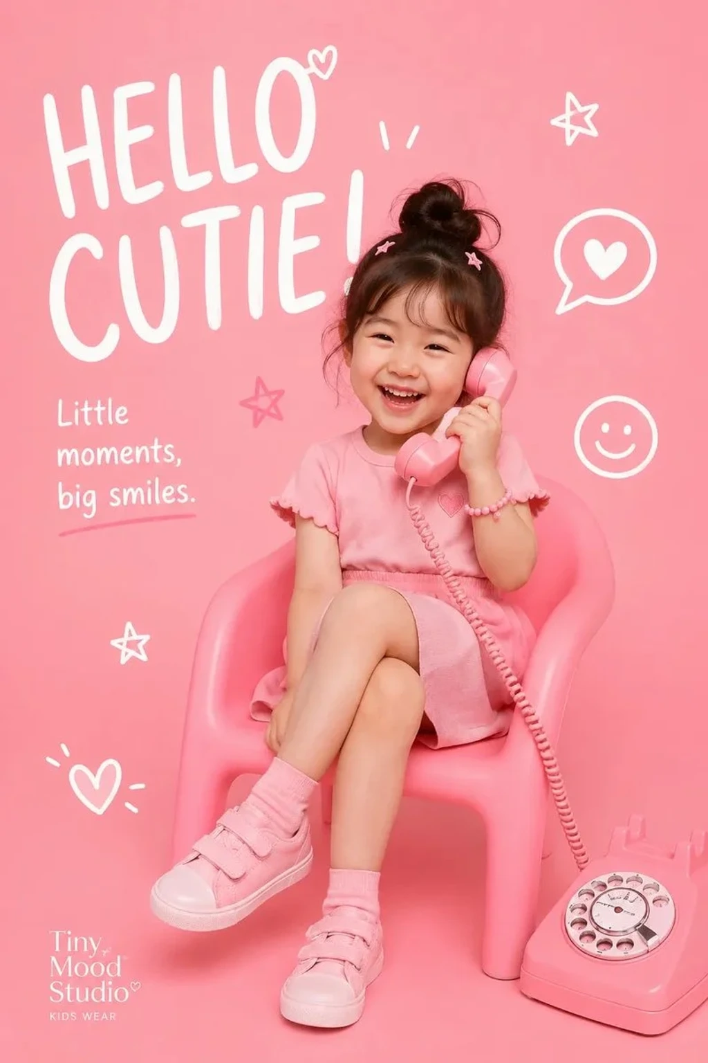 Commercial Product — Create a premium playful kidsfashion editori