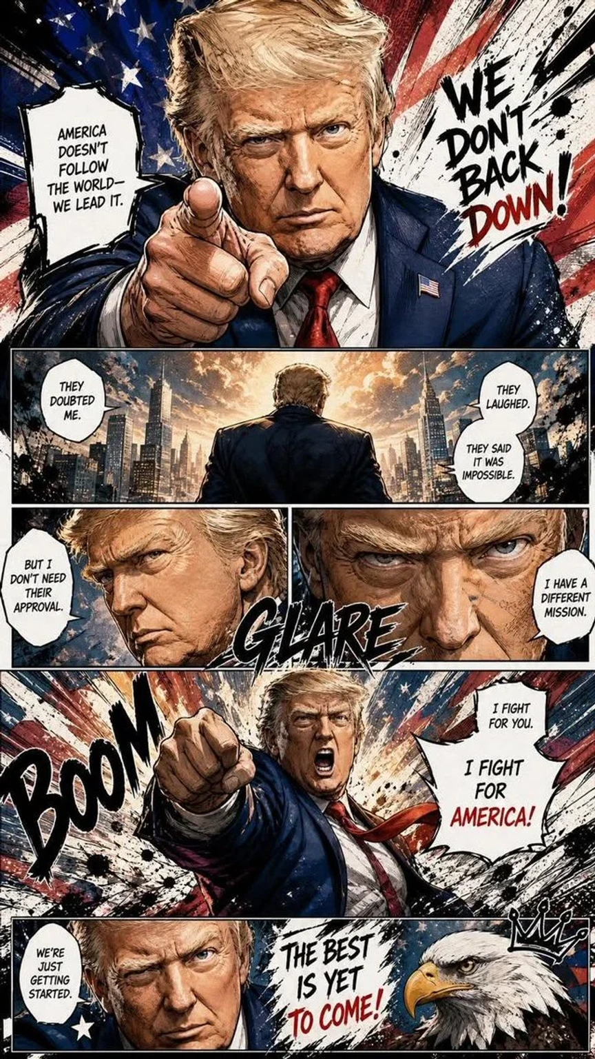 Full-Page Colored Manga Illustration Based on the Person in the Reference Photo