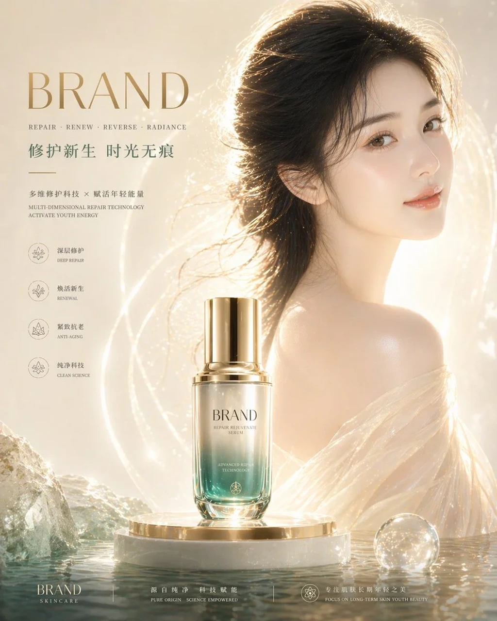 Commercial Product — Skin texture is emphasized skin is