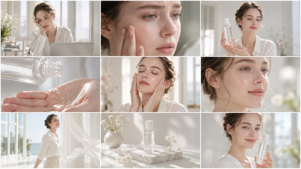 Commercial Product — Create a clean bright skincare commercial st