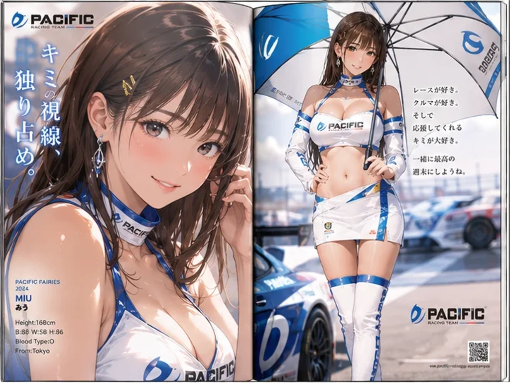 Brand Design — Create a doublepage spread of a race queen m