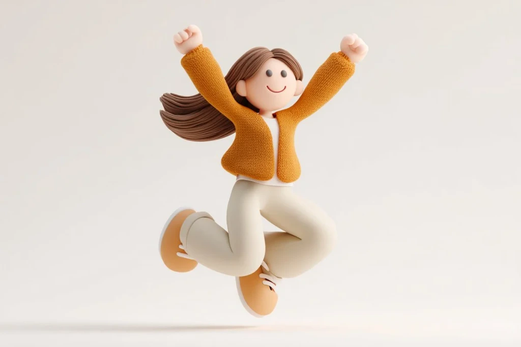 Illustration & 3D — Cute 3D render of a subject matte surface