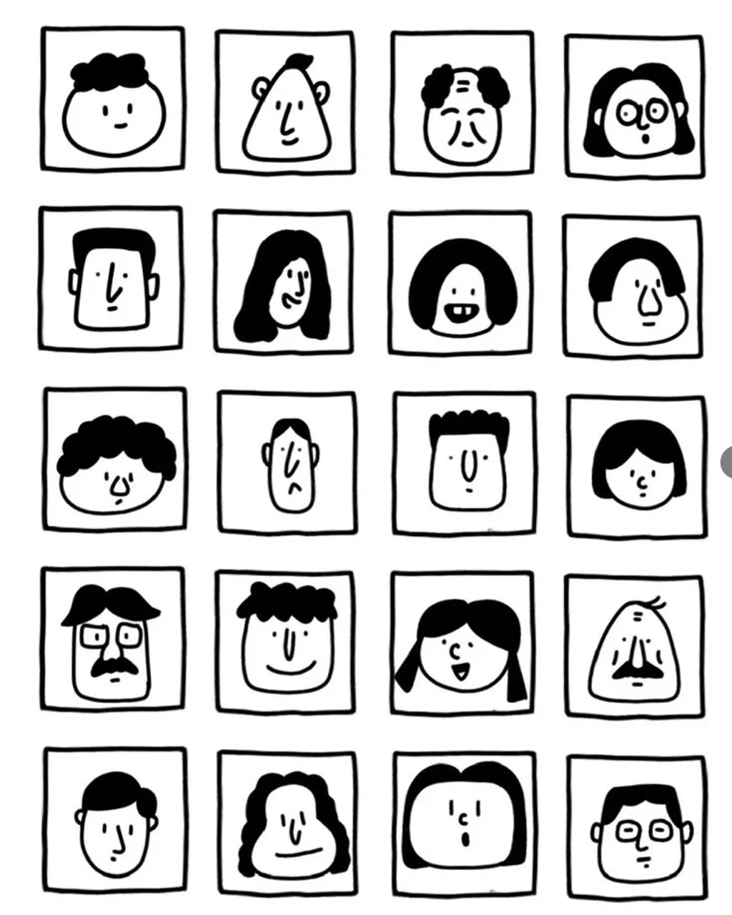 Portrait Photography — A blackandwhite minimalist handdrawn chara