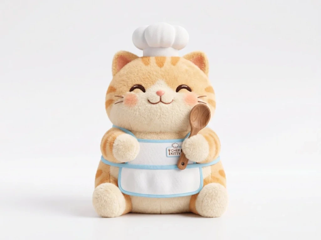A Soft Plush 3D Model of a Subject with Key Detail, Rendered in a Cute Stylized