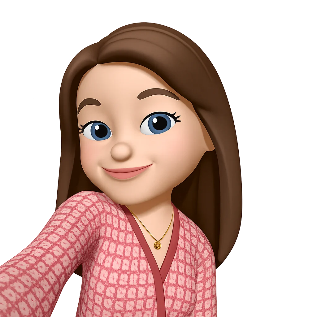 Realistic Apple Memoji-Style Female Emoji Portrait