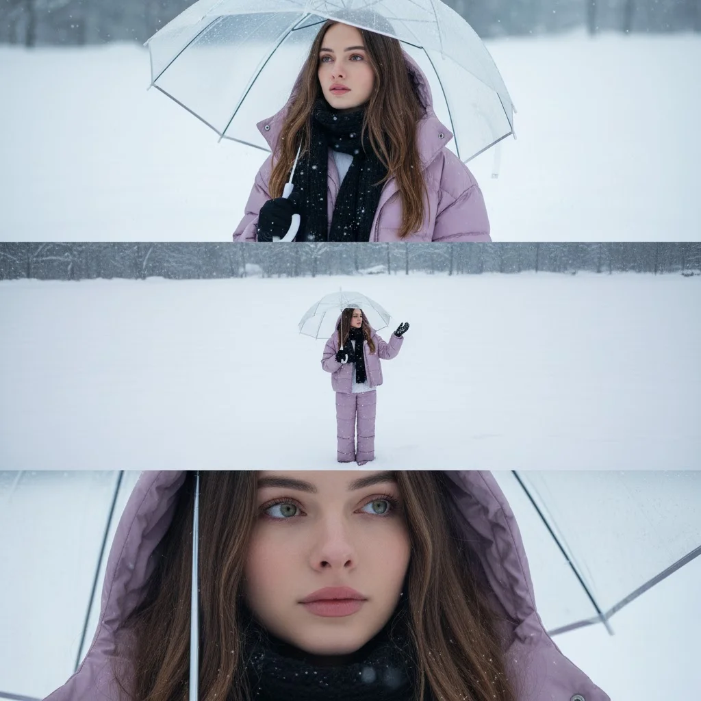 Winter Solitude: Deep Eyes and Nostalgia in a Cold Aesthetic Photography Series