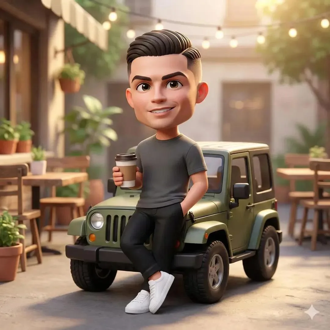 Ultra-detailed 3D chibi-style character with a big head