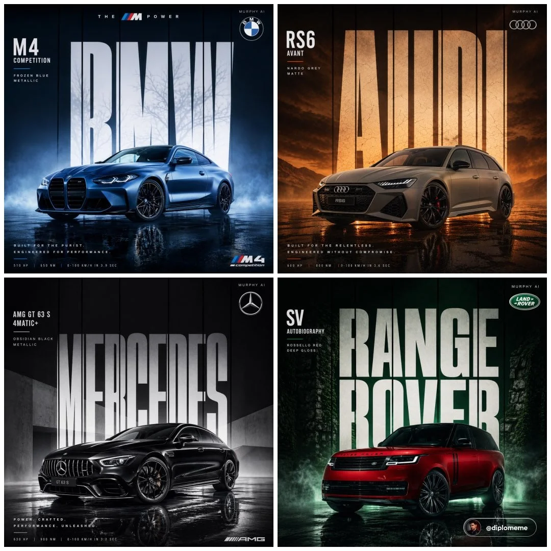 Cinematic automotive billboard poster CAR MODEL