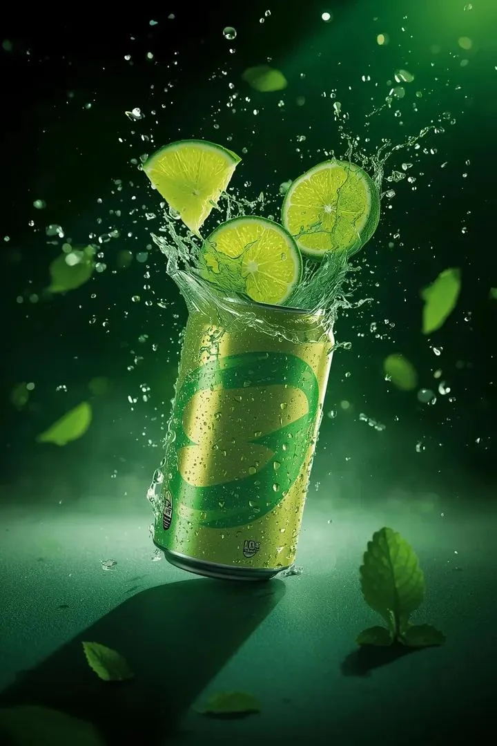 - Ultra-cinematic beverage advertising shot of a