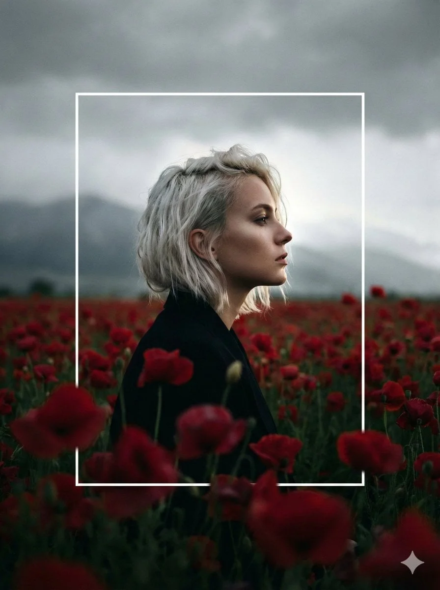 A cinematic high-contrast profile portrait of a woman
