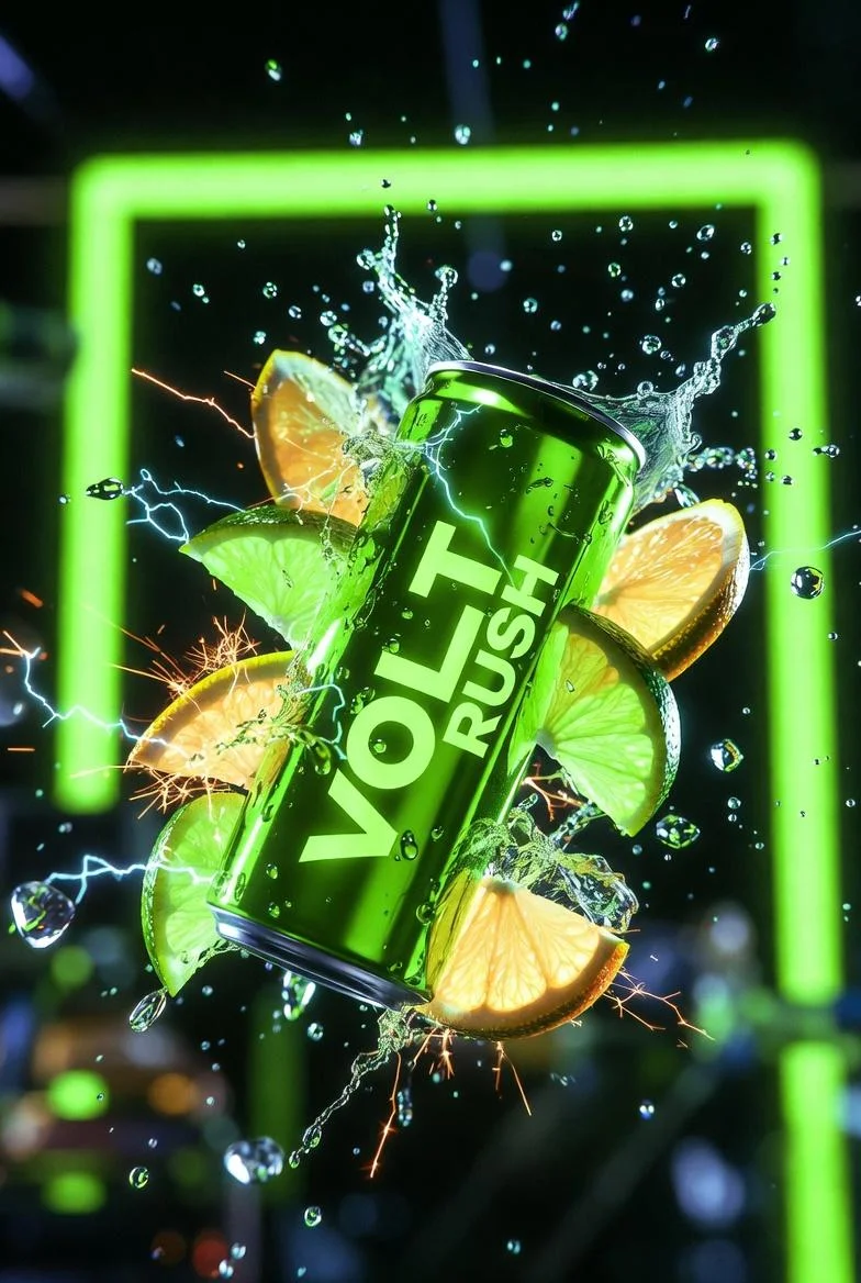 Ultra-cinematic product photography of a neon-green