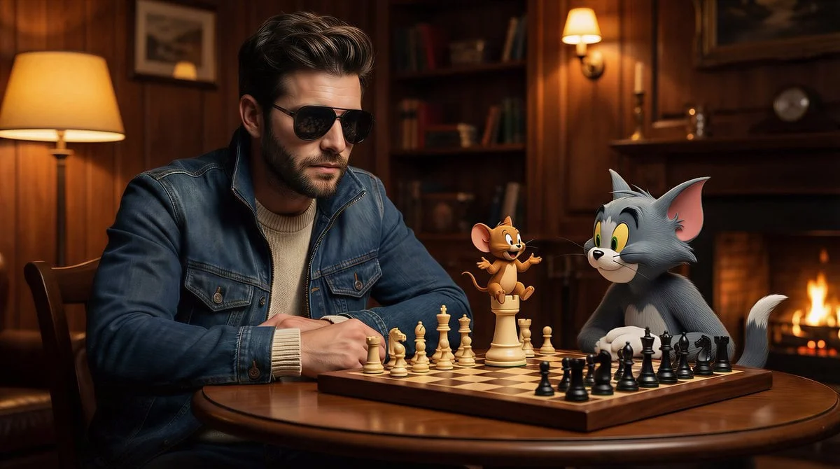 A cinematic ultra-realistic scene of a stylish man