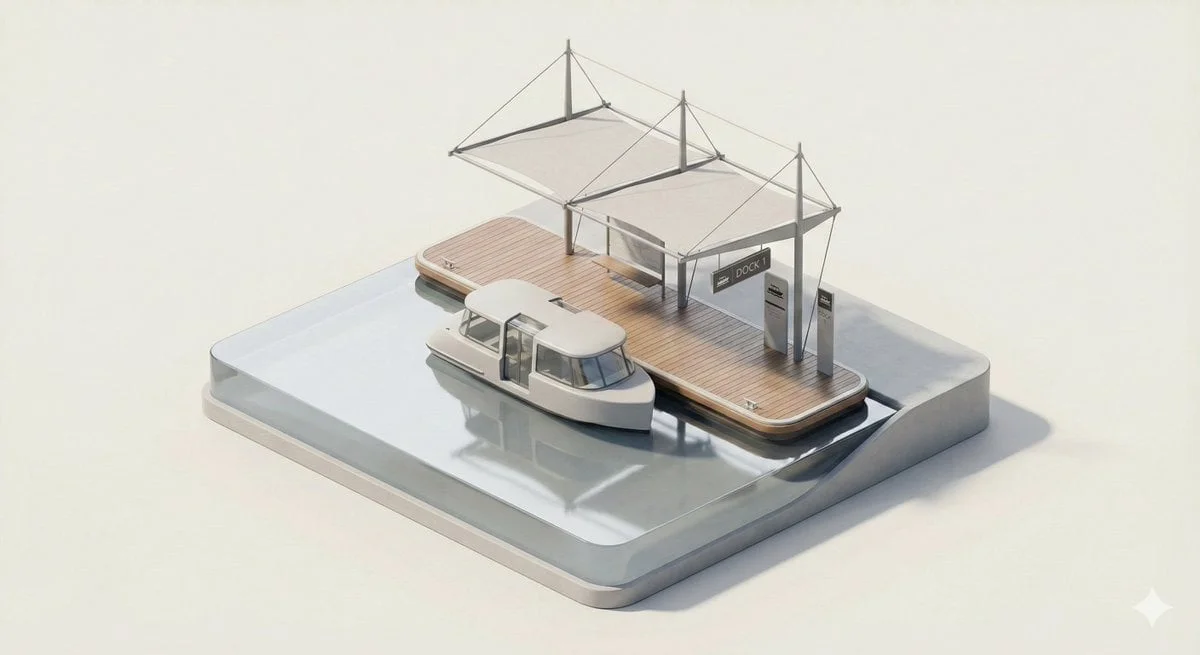 A clean minimal 3D isometric diorama of a CITY