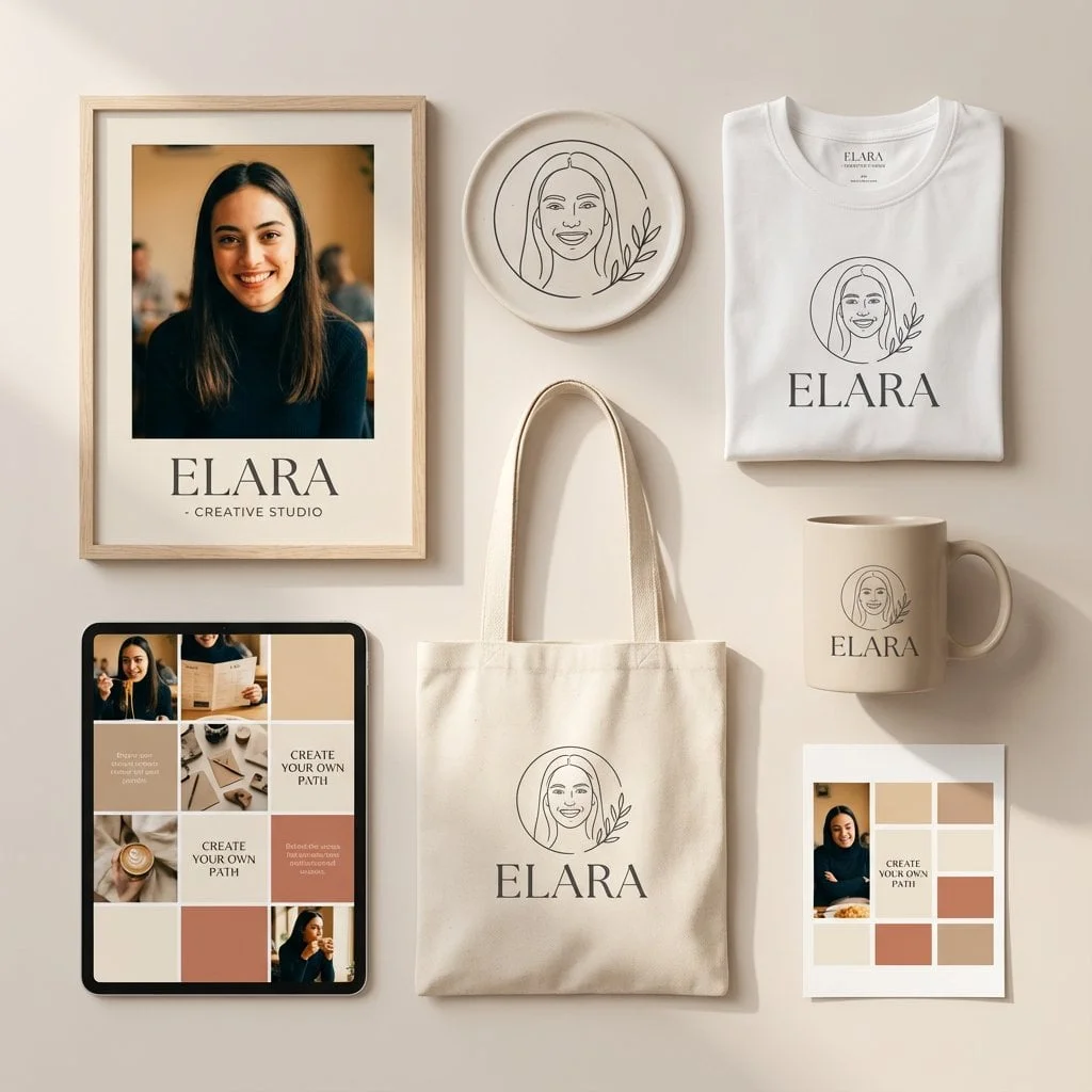 A clean modern personal branding mockup featuring a