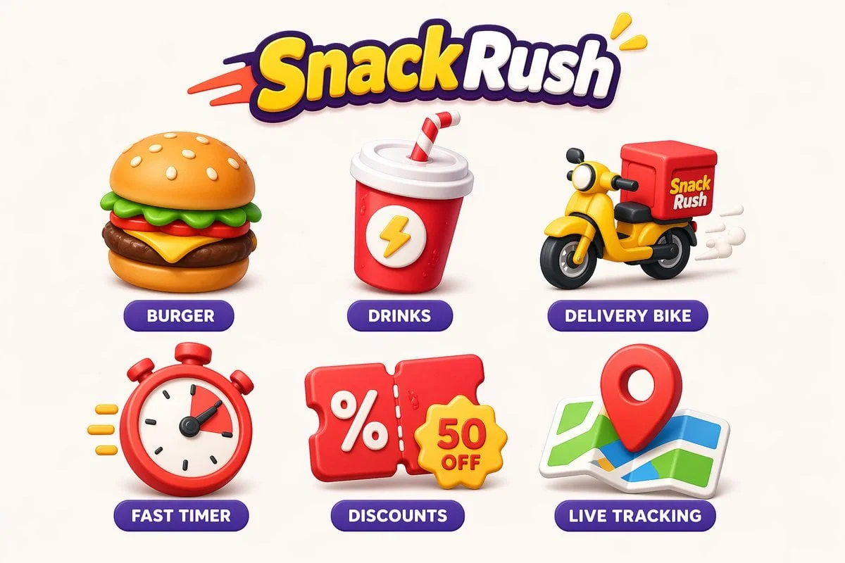 Create a cohesive collection of playful icons for BRAND