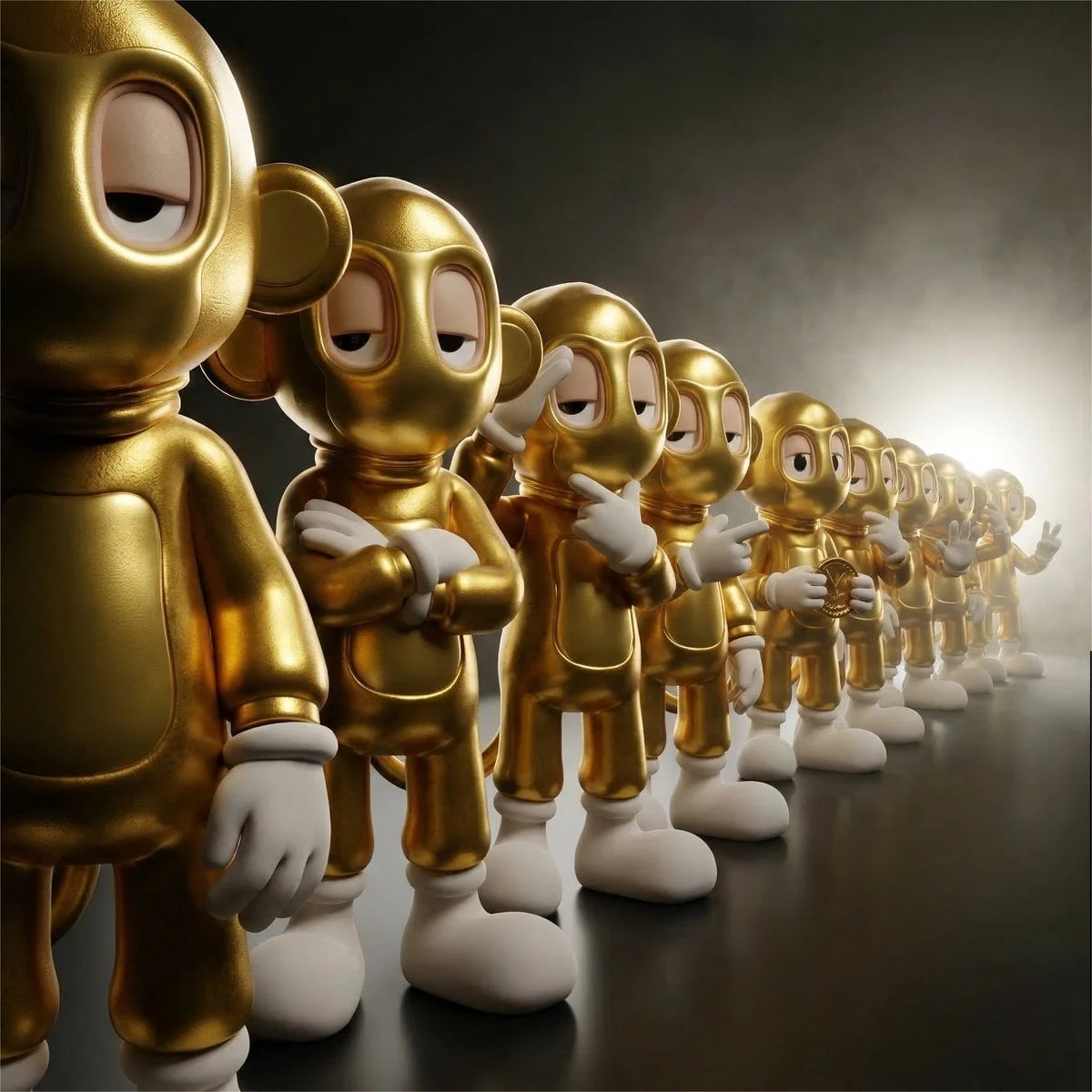A detailed collectible-style 3D render of a linear