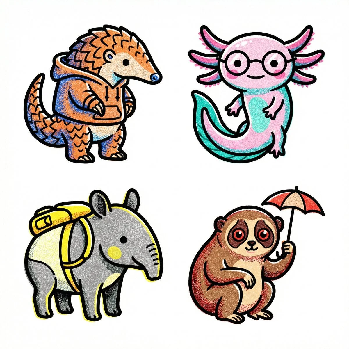 Create a collection of icons representing a theme
