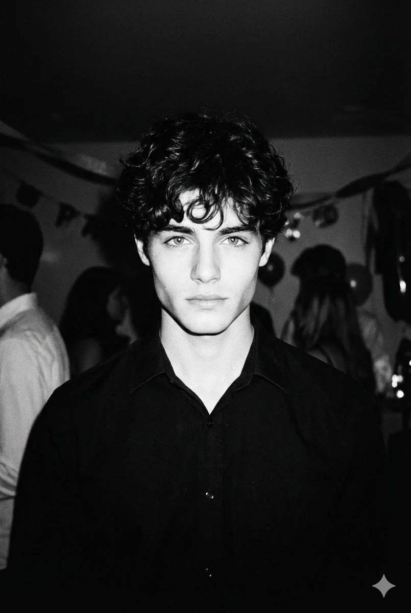 High-contrast black and white photo taken with a 1990s