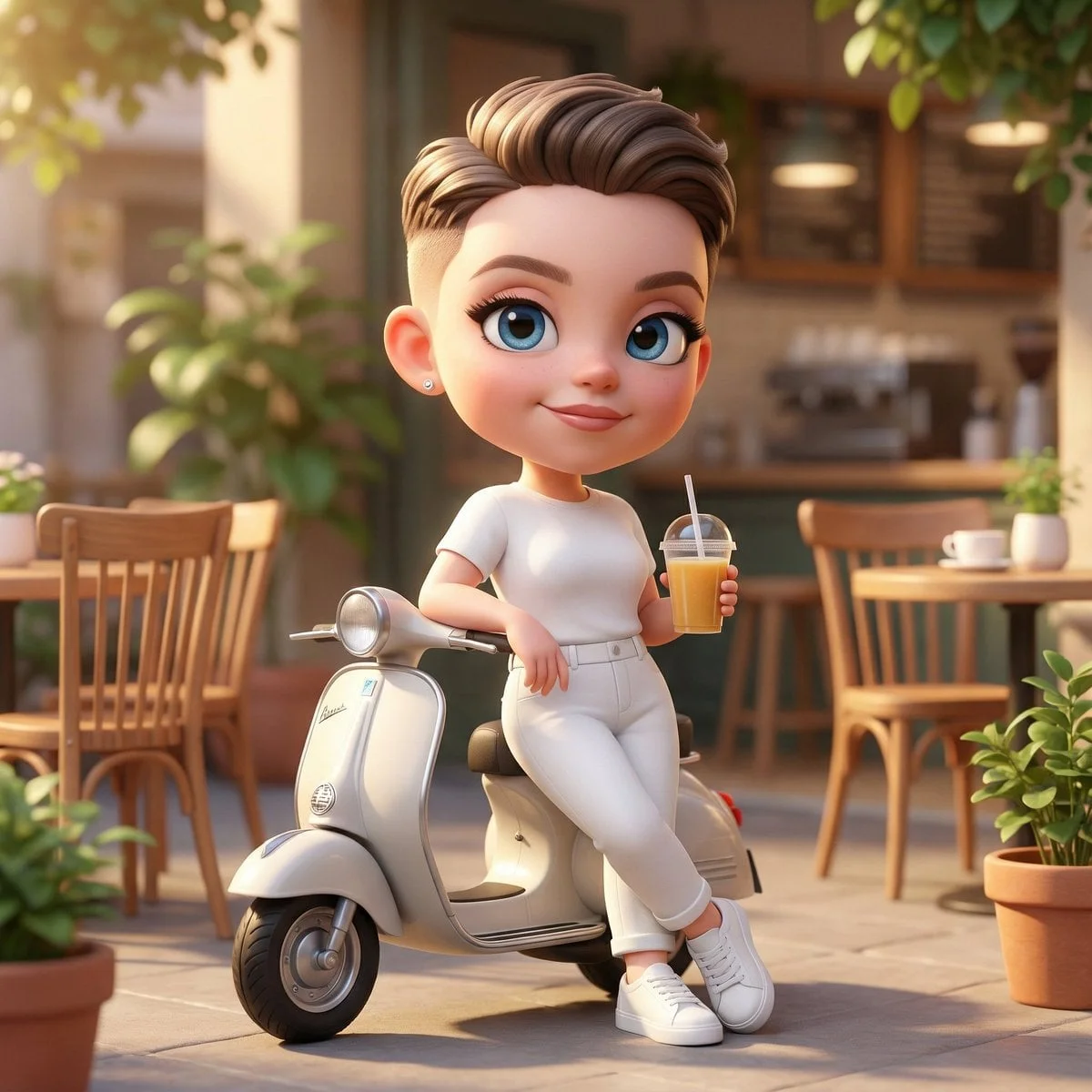 A cute 3D chibi-style character of the uploaded image