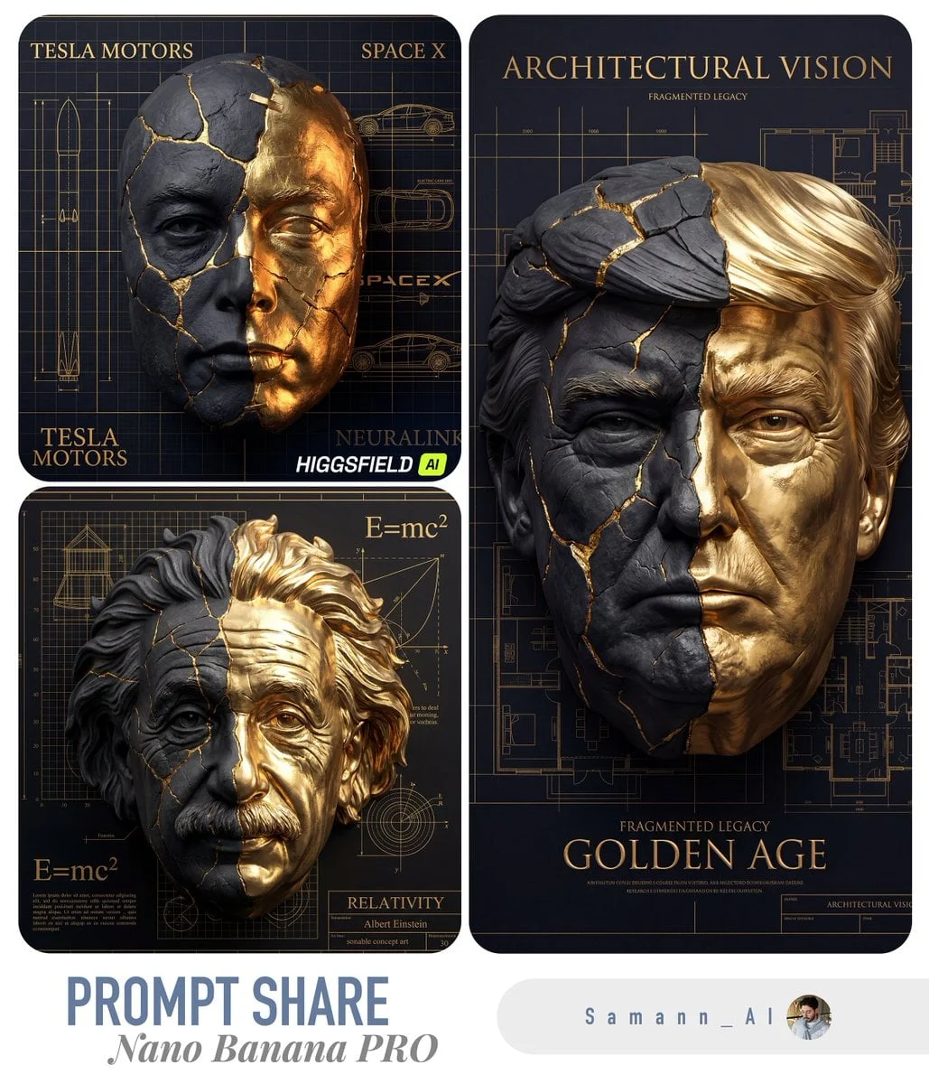 A high-detail artistic 3D portrait of the person in the