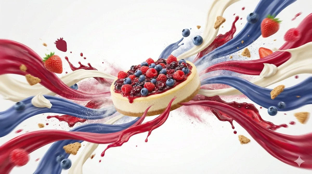 Dynamic flavor wave composition of FOOD with colorful