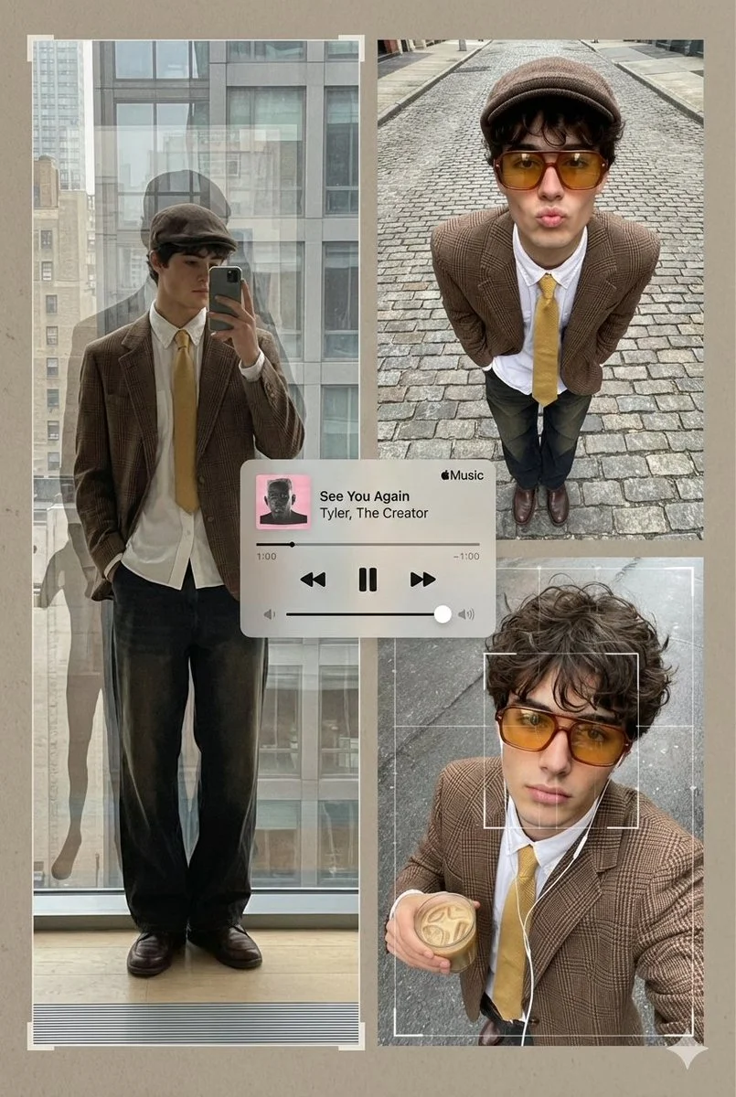 An editorial poster-style multi-panel collage presents