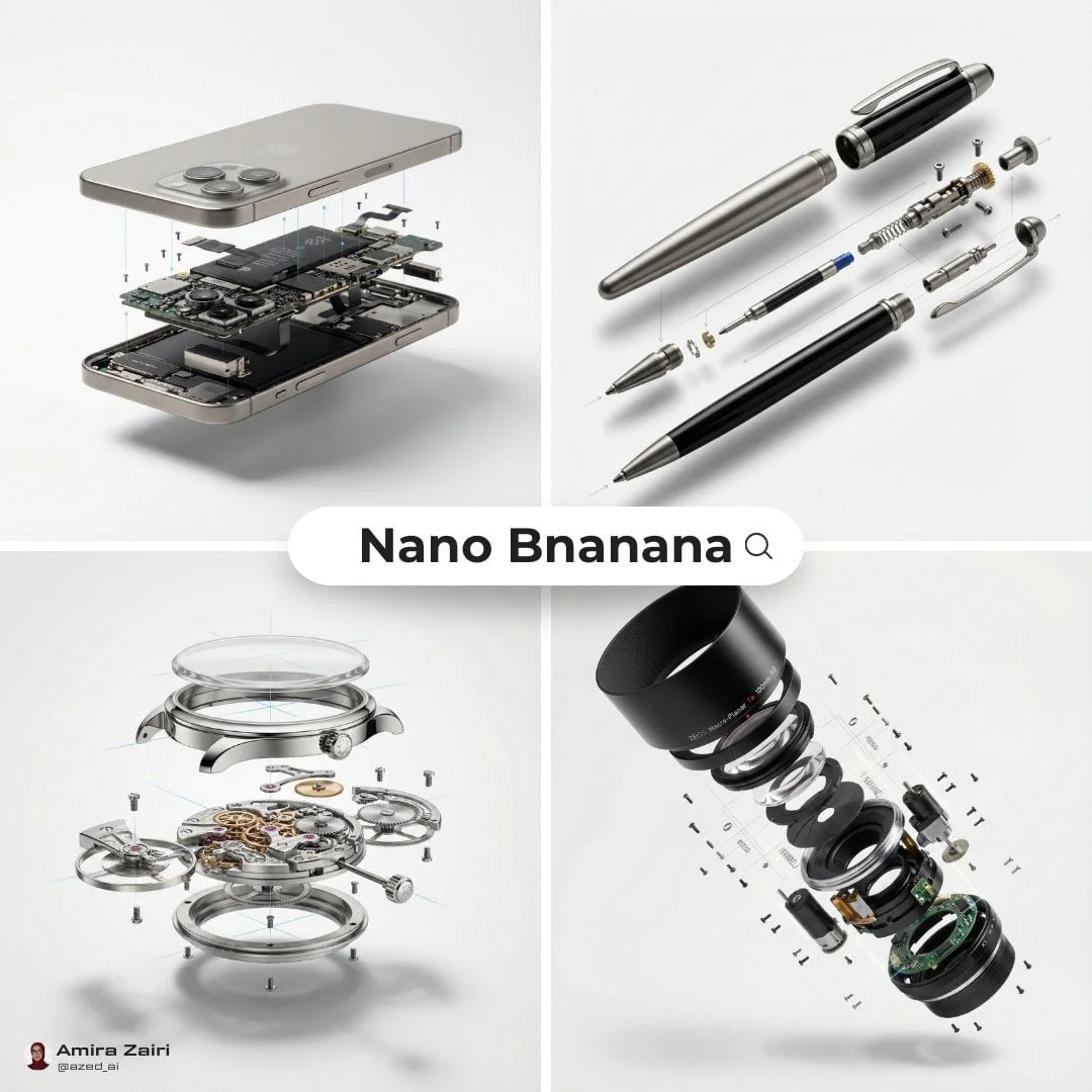 Create an exploded products with inner mechanics