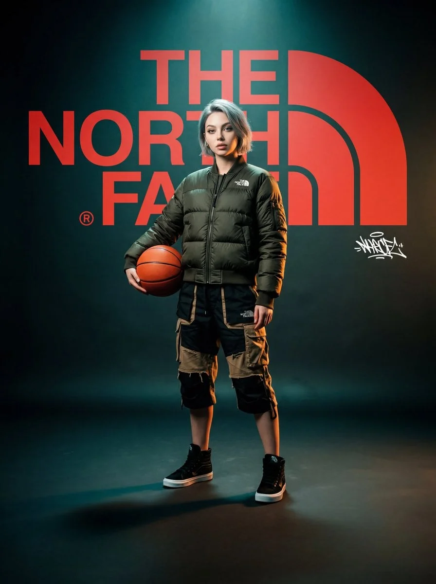 A high-fashion cinematic brand concept poster for The