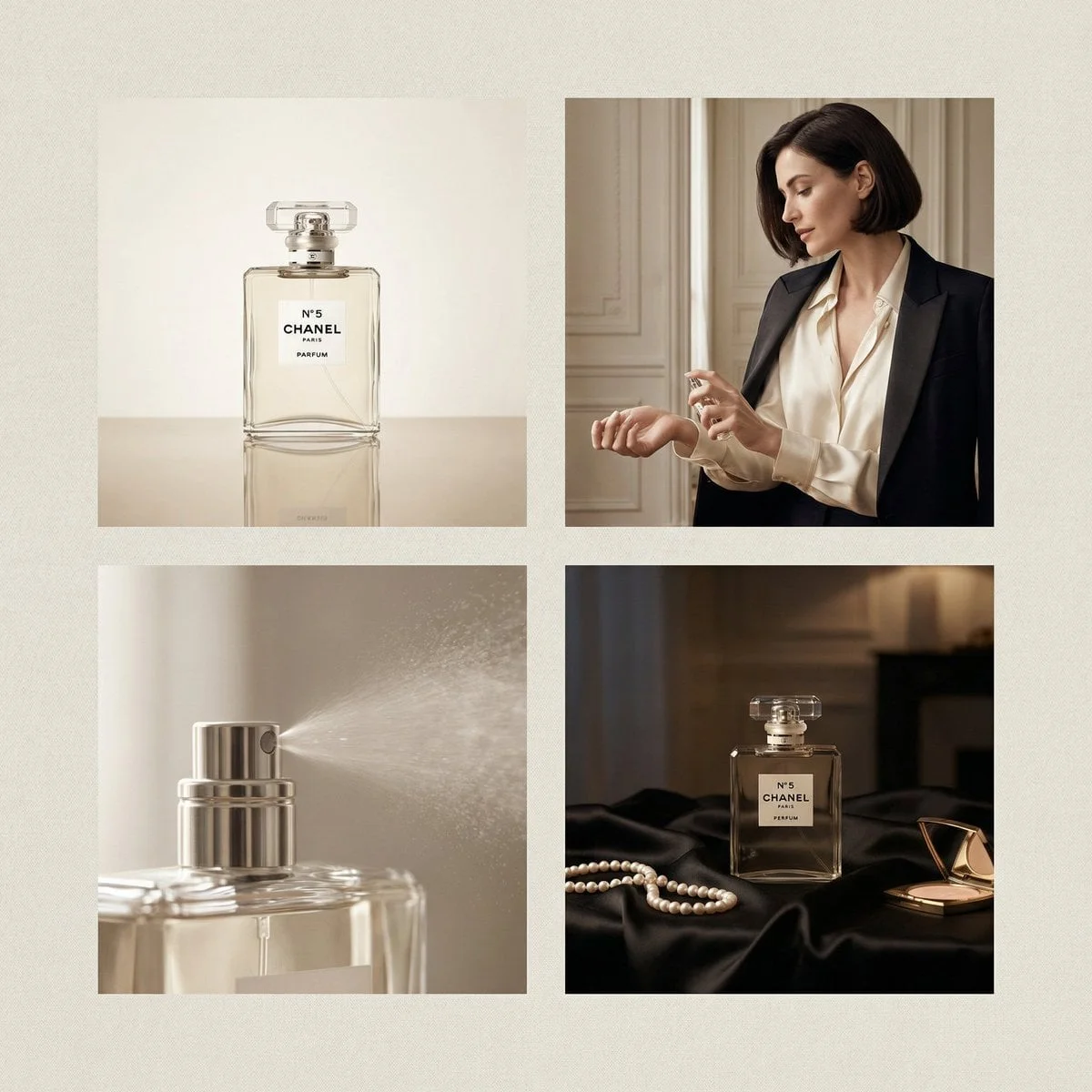 2 2 grid luxury perfume advertisement for Chanel