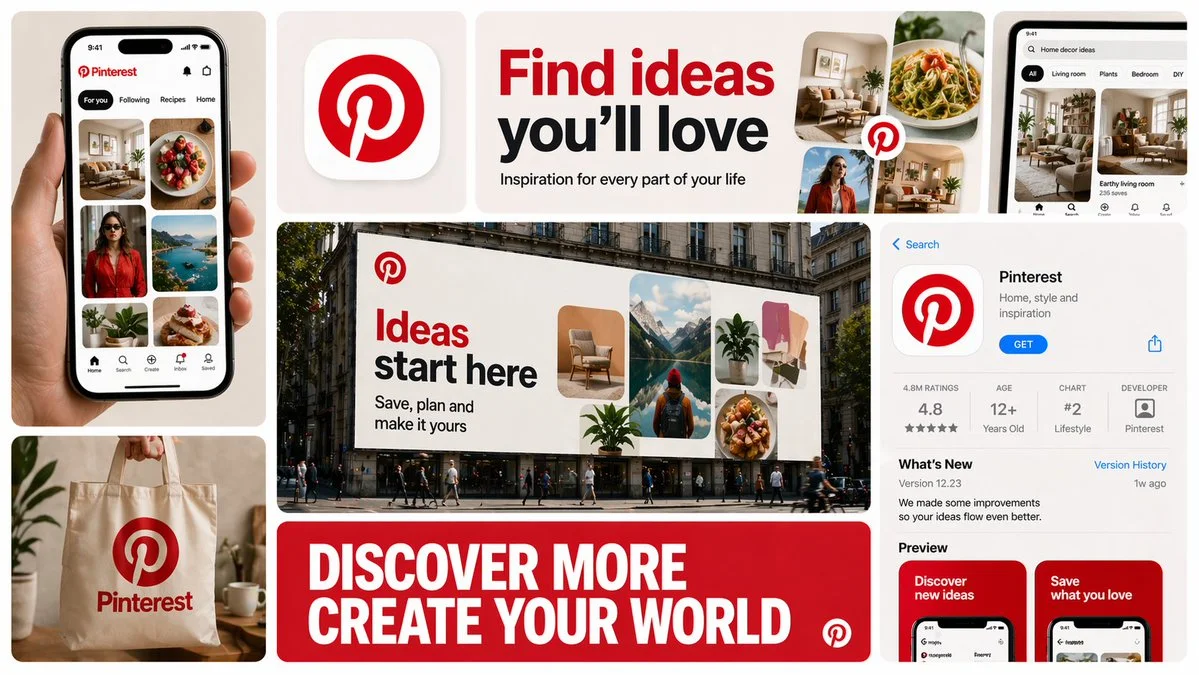 Create a 16 9 horizontal bento-grid brand collage for