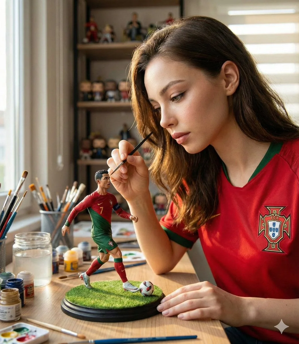 A hyper-realistic cinematic scene of a woman carefully