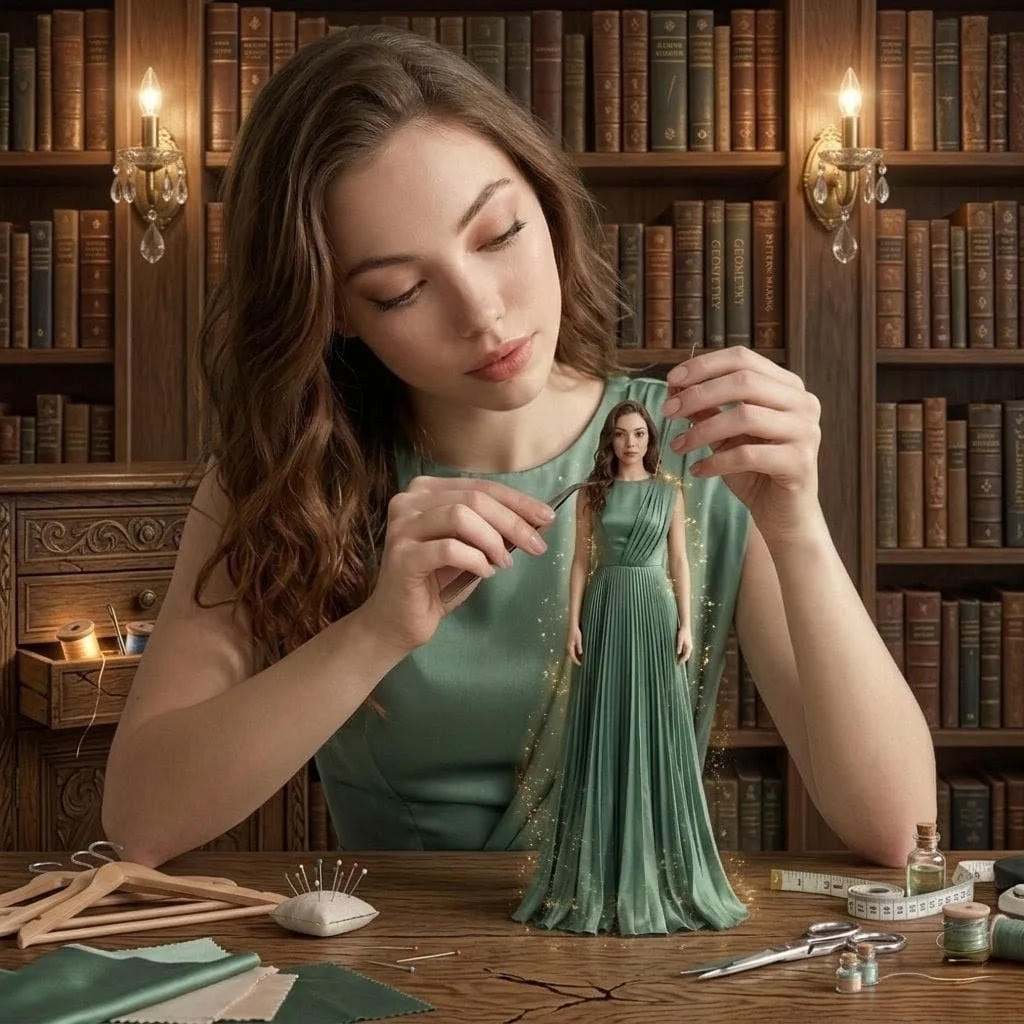 A hyper-realistic cinematic scene of a young woman