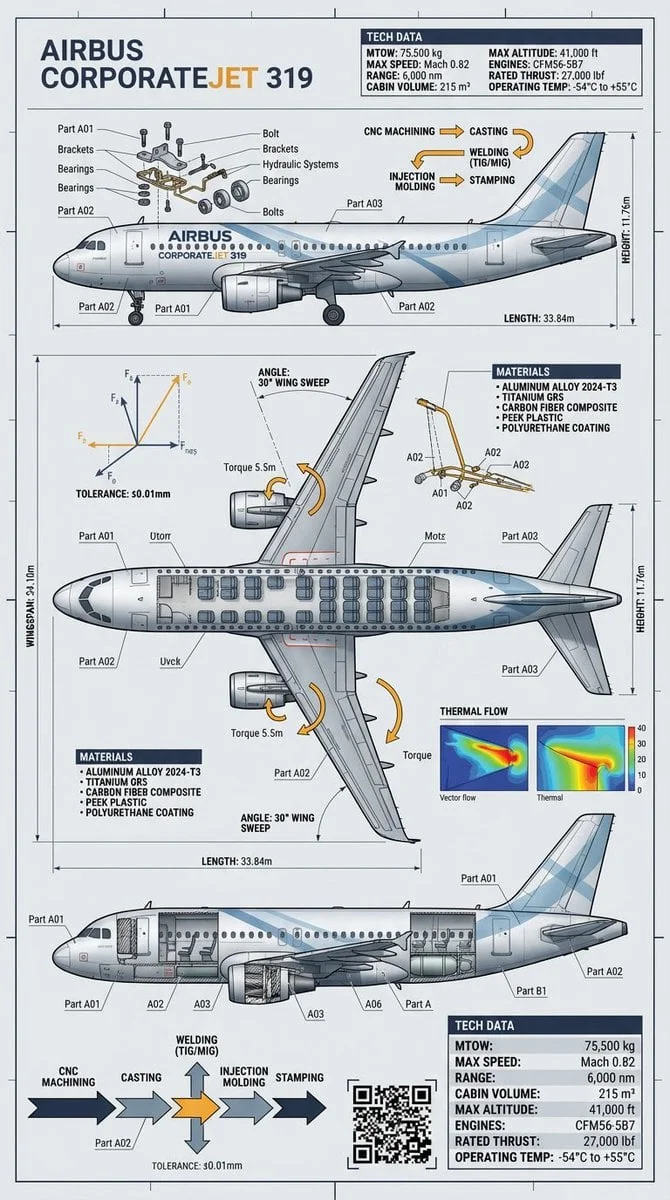 Industrial engineering-style infographic of an object