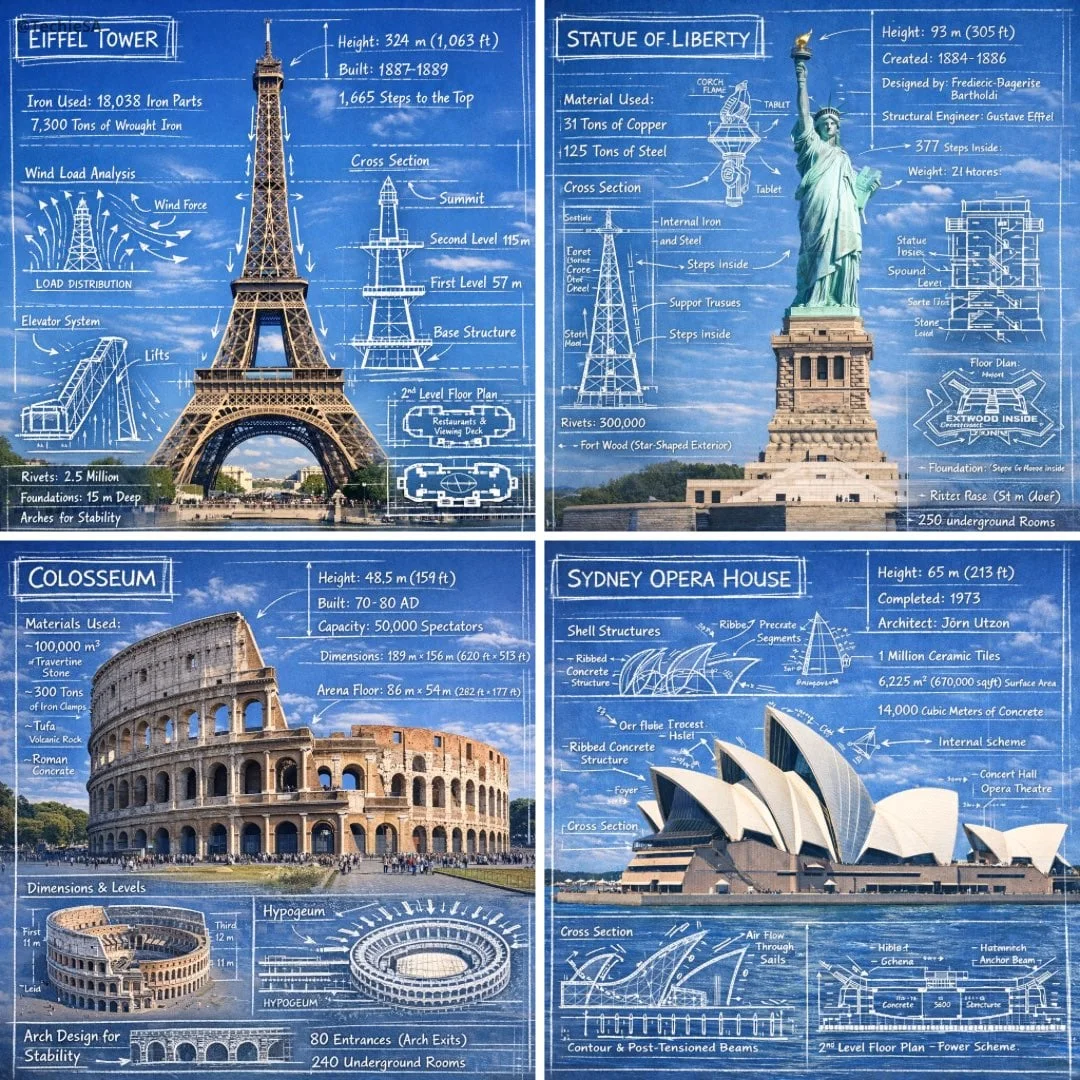 Create an infographic image of LANDMARK combining a