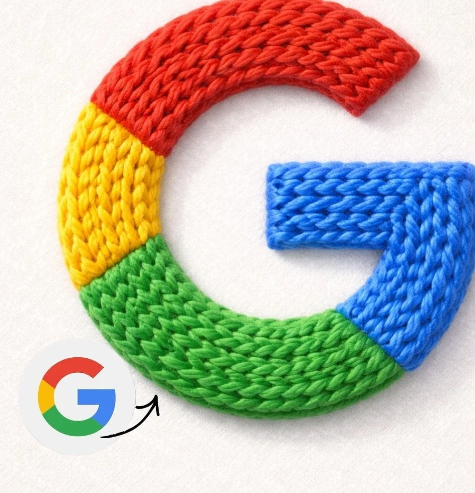 Instagram logo made from thick knitted wool yarn