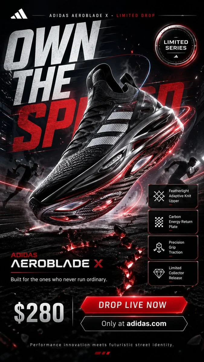 Create a jaw-dropping premium advertising poster in 9 16