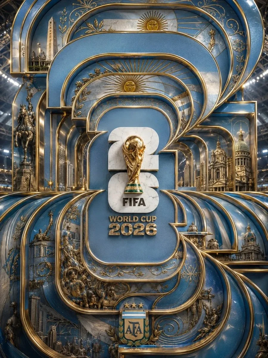 Ultra-luxury FIFA World Cup 2026 poster monumental