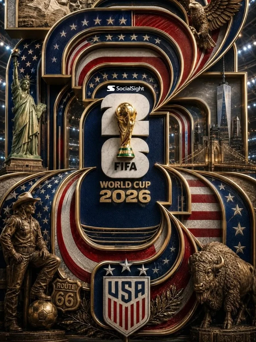 Ultra-detailed luxury 3D poster for the FIFA World Cup