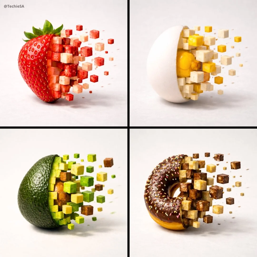 Minimalist Food Photograph, 1080x1080 – a Single FOOD Rests on a Light