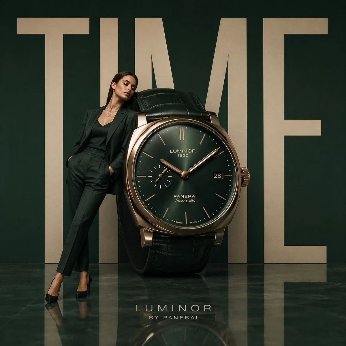 Minimalist luxury watch campaign oversized wristwatch