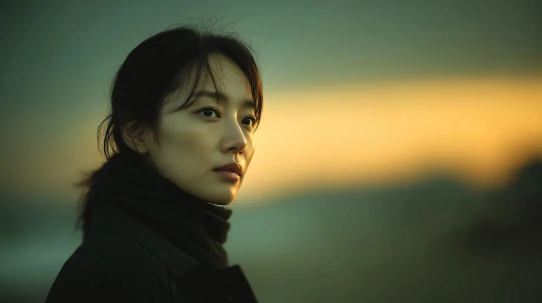 Photorealistic cinematic portrait of a young East Asian