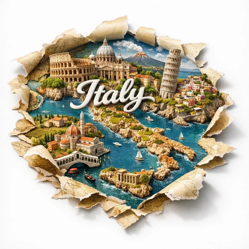 Create a 4 5 poster with a miniature 3D model of New